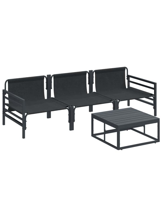 Dārza dīvānu komplekts 4 pcs antracīta tērauds