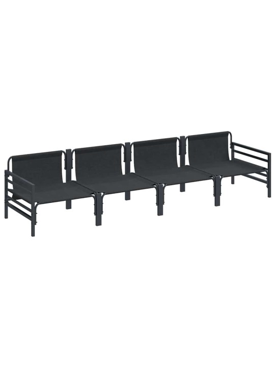 Dārza dīvānu komplekts 4 pcs antracīta tērauds
