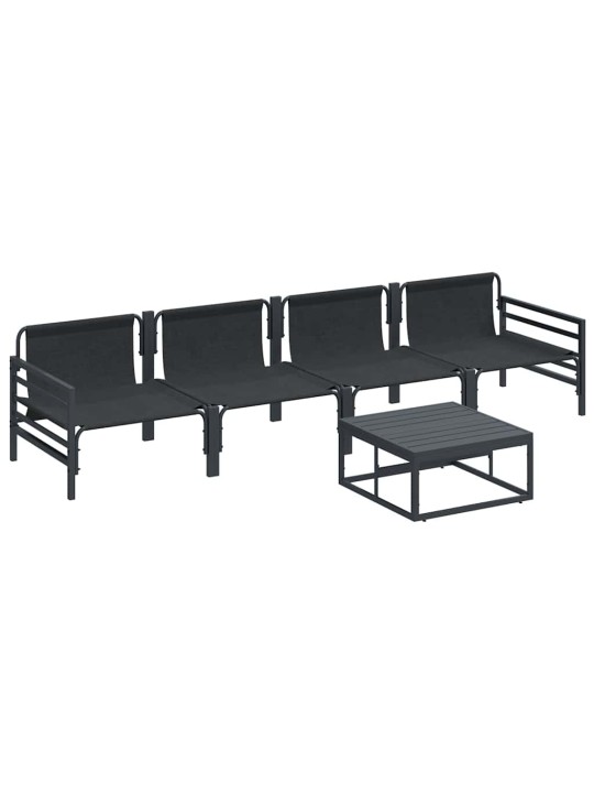Dārza dīvānu komplekts 5 pcs antracīta tērauds