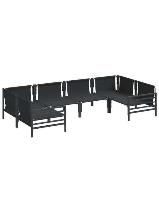 Dārza dīvānu komplekts 6 pcs antracīta tērauds