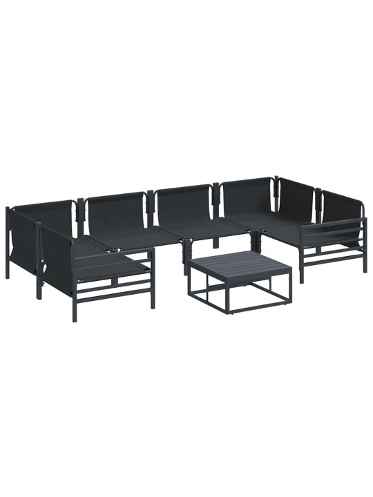 Dārza dīvānu komplekts 7 pcs antracīta tērauds