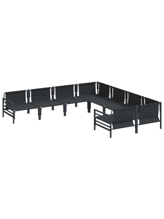 Dārza dīvānu komplekts 8 pcs antracīta tērauds