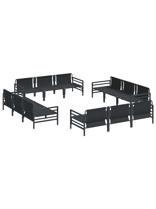 Dārza dīvānu komplekts 12 pcs antracīta tērauds