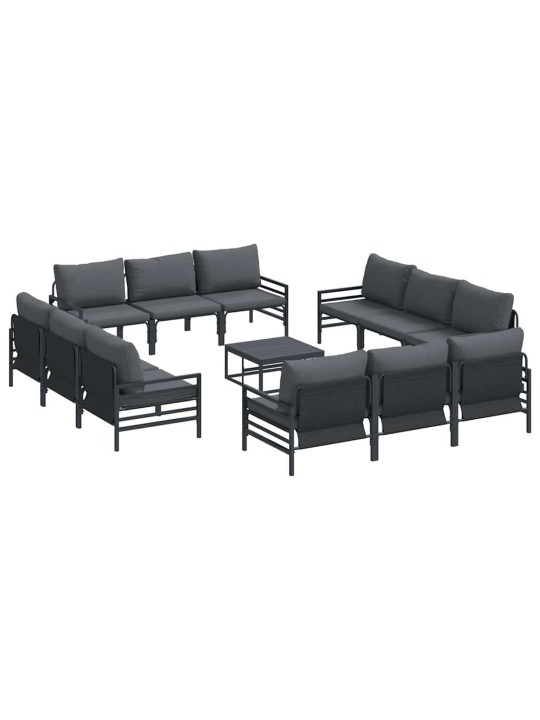 Dārza dīvānu komplekts 13 pcs antracīta tērauds