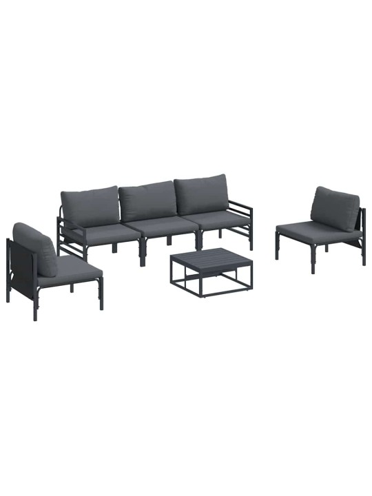 Dārza dīvānu komplekts 6 pcs antracīta tērauds