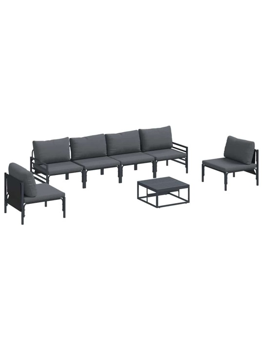 Dārza dīvānu komplekts 7 pcs antracīta tērauds