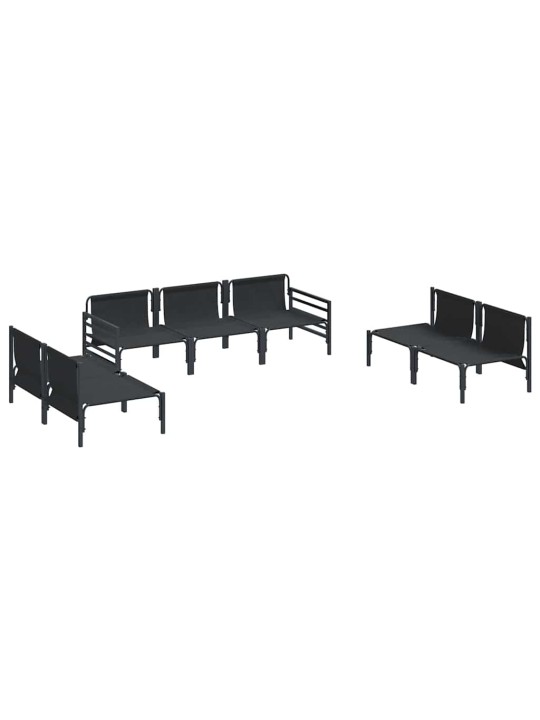Dārza dīvānu komplekts 7 pcs antracīta tērauds