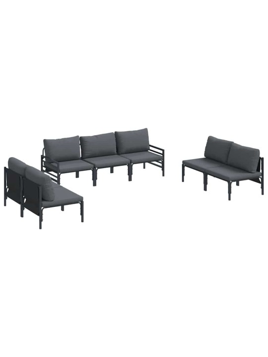 Dārza dīvānu komplekts 7 pcs antracīta tērauds