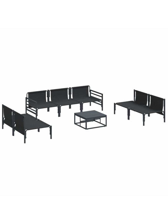Dārza dīvānu komplekts 8 pcs antracīta tērauds