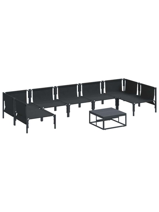 Dārza dīvānu komplekts 8 pcs antracīta tērauds