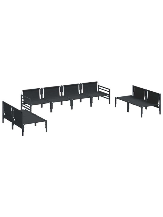 Dārza dīvānu komplekts 8 pcs antracīta tērauds