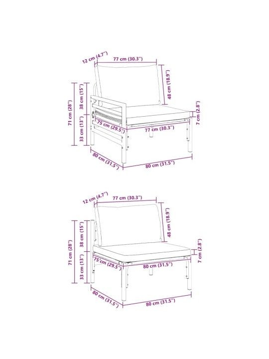 Dārza dīvānu komplekts 8 pcs antracīta tērauds