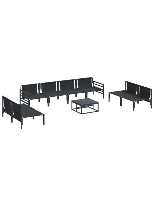 Dārza dīvānu komplekts 9 pcs antracīta tērauds