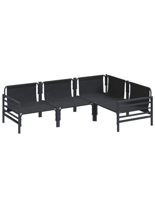 Dārza dīvānu komplekts 4 pcs antracīta tērauds