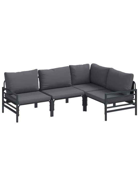 Dārza dīvānu komplekts 4 pcs antracīta tērauds