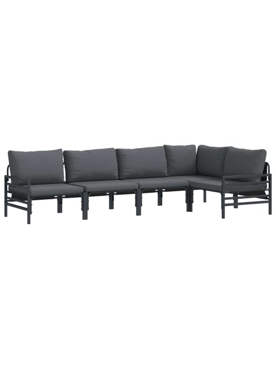 Dārza dīvānu komplekts 5 pcs antracīta tērauds
