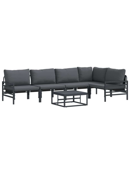Dārza dīvānu komplekts 6 pcs antracīta tērauds