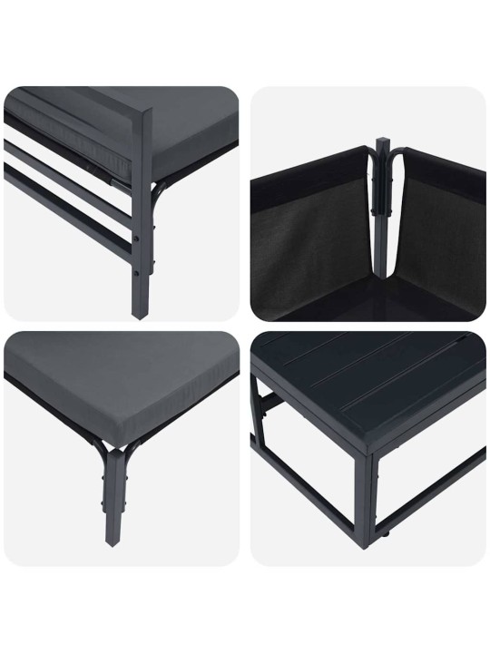 Dārza dīvānu komplekts 8 pcs antracīta tērauds