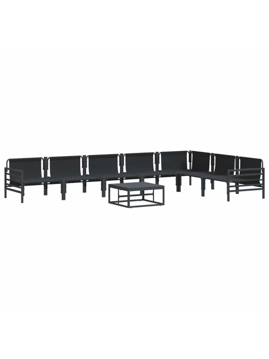 Dārza dīvānu komplekts 8 pcs antracīta tērauds