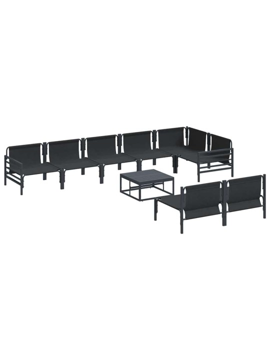 Dārza dīvānu komplekts 9 pcs antracīta tērauds