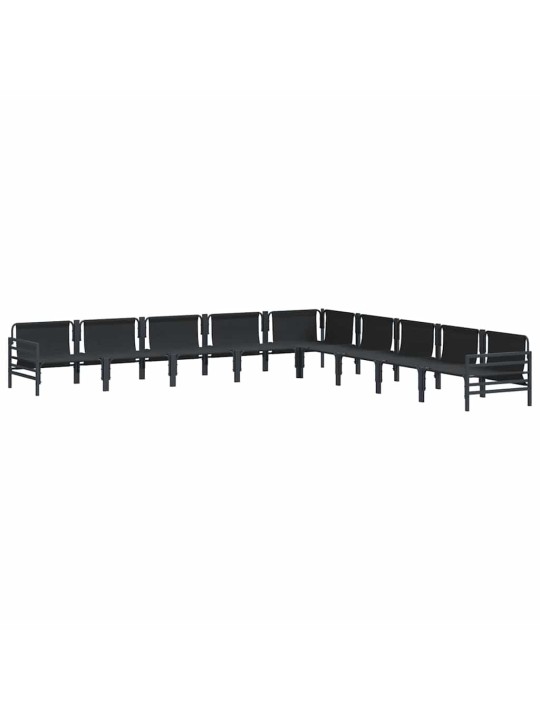 Dārza dīvānu komplekts 9 pcs antracīta tērauds