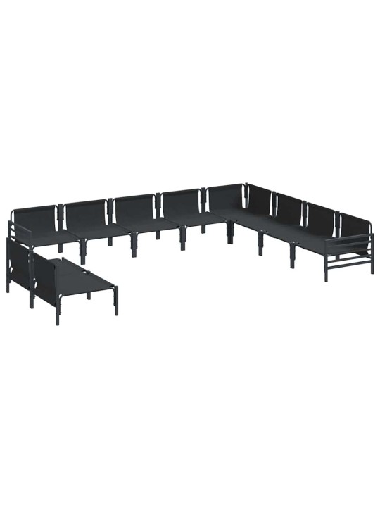 Dārza dīvānu komplekts 10 pcs antracīta tērauds