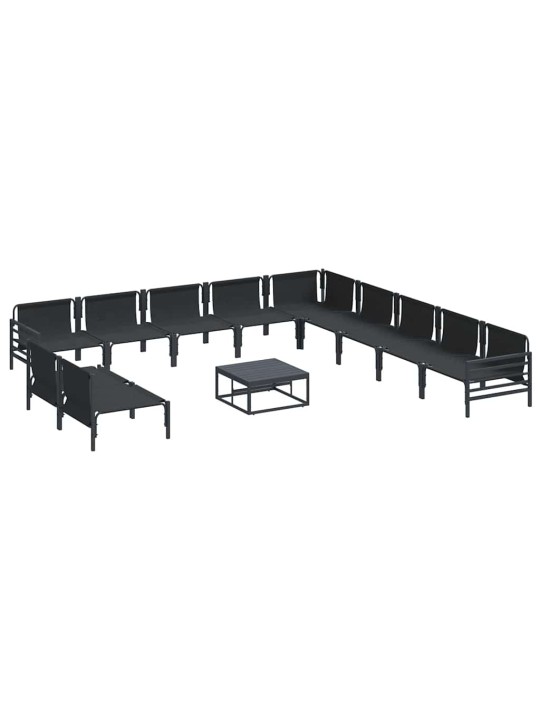 Dārza dīvānu komplekts 12 pcs antracīta tērauds