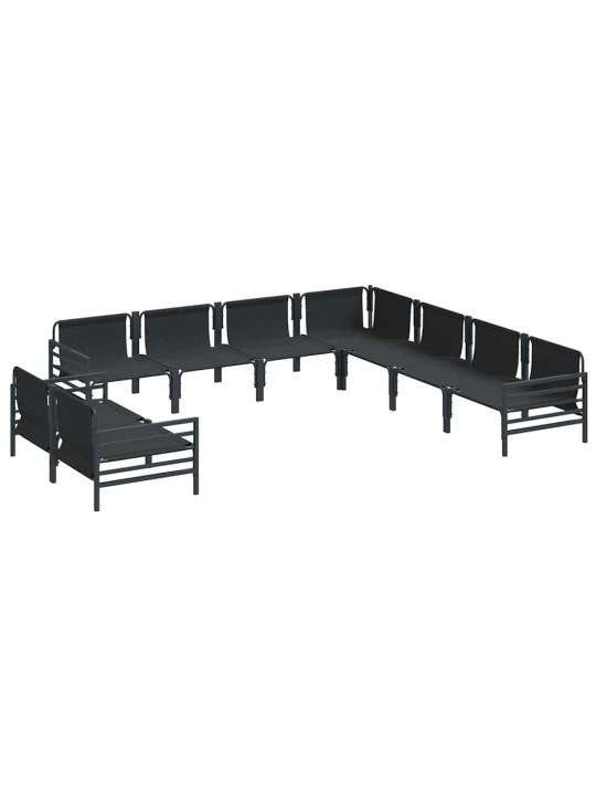 Dārza dīvānu komplekts 9 pcs antracīta tērauds