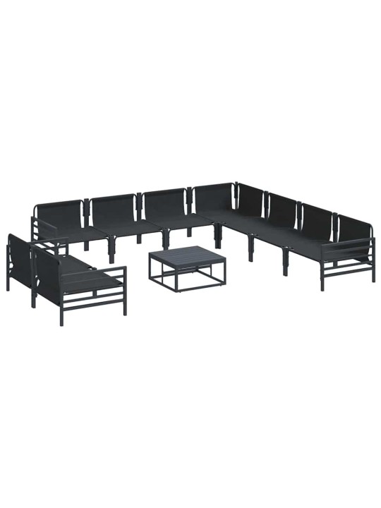 Dārza dīvānu komplekts 10 pcs antracīta tērauds