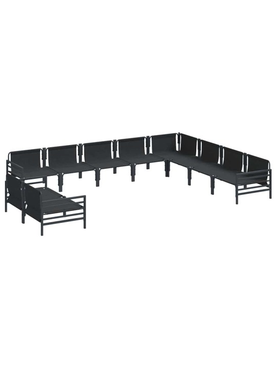 Dārza dīvānu komplekts 10 pcs antracīta tērauds