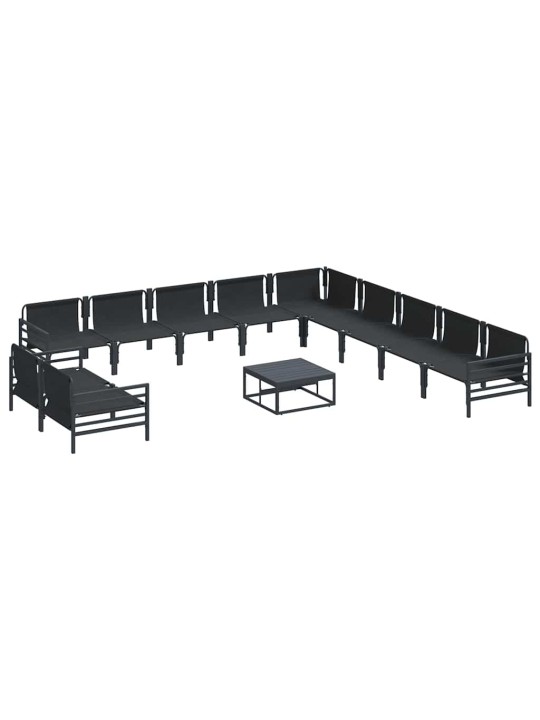 Dārza dīvānu komplekts 12 pcs antracīta tērauds