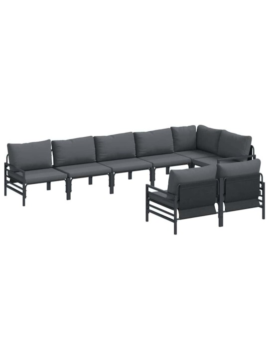 Dārza dīvānu komplekts 8 pcs antracīta tērauds