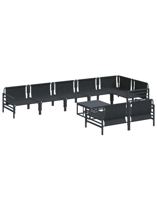 Dārza dīvānu komplekts 9 pcs antracīta tērauds