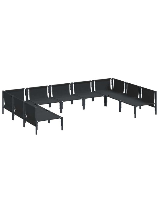 Dārza dīvānu komplekts 9 pcs antracīta tērauds