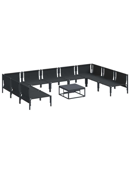 Dārza dīvānu komplekts 10 pcs antracīta tērauds