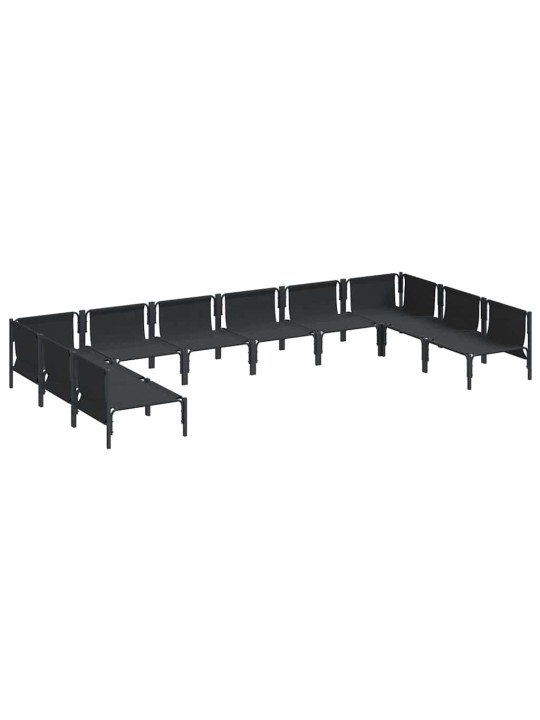 Dārza dīvānu komplekts 10 pcs antracīta tērauds