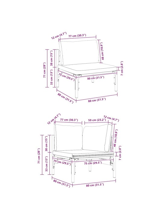 Dārza dīvānu komplekts 10 pcs antracīta tērauds