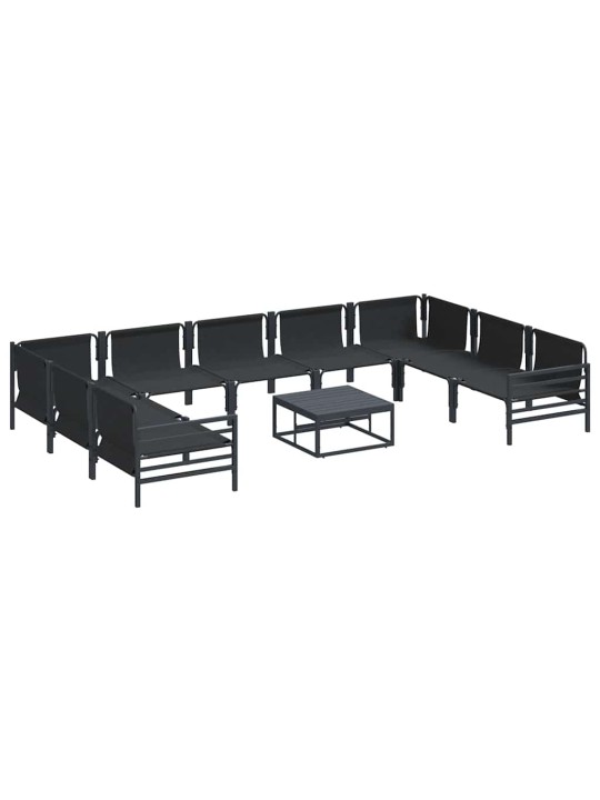 Dārza dīvānu komplekts 10 pcs antracīta tērauds