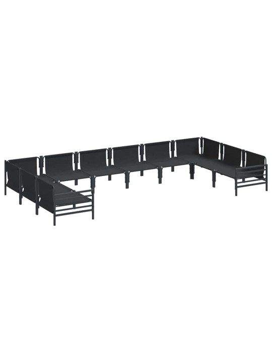 Dārza dīvānu komplekts 10 pcs antracīta tērauds