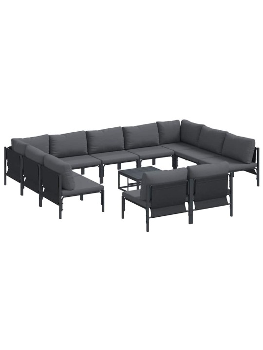 Dārza dīvānu komplekts 12 pcs antracīta tērauds