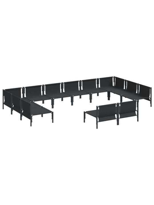 Dārza dīvānu komplekts 12 pcs antracīta tērauds