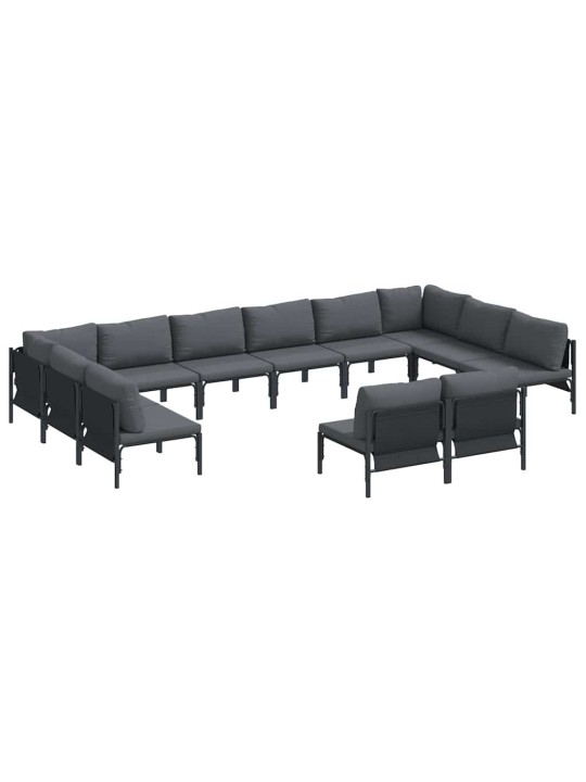 Dārza dīvānu komplekts 12 pcs antracīta tērauds