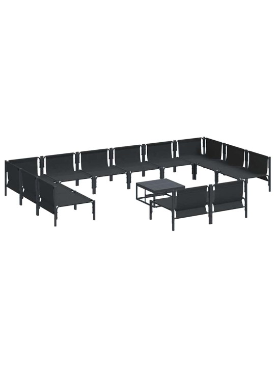 Dārza dīvānu komplekts 13 pcs antracīta tērauds