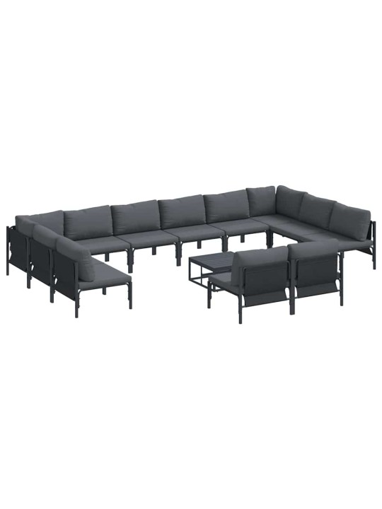 Dārza dīvānu komplekts 13 pcs antracīta tērauds