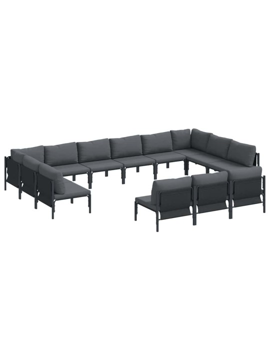 Dārza dīvānu komplekts 13 pcs antracīta tērauds