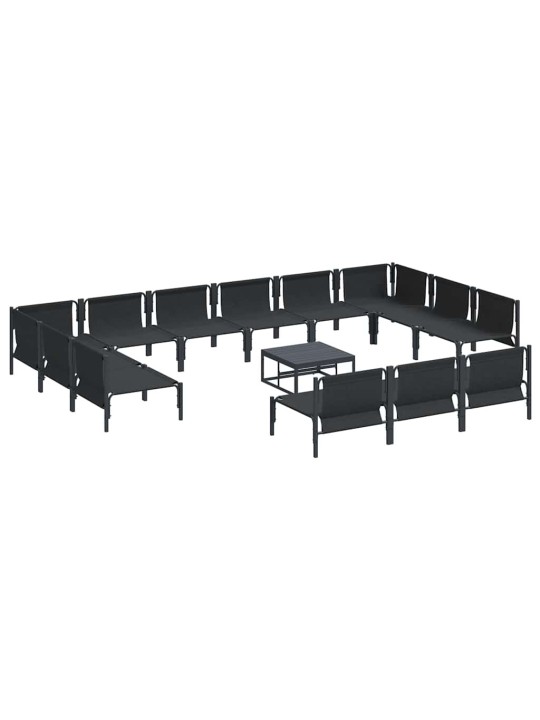 Dārza dīvānu komplekts 14 pcs antracīta tērauds