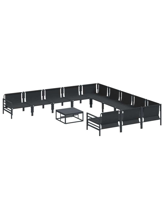 Dārza dīvānu komplekts 12 pcs antracīta tērauds
