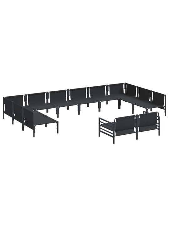 Dārza dīvānu komplekts 12 pcs antracīta tērauds