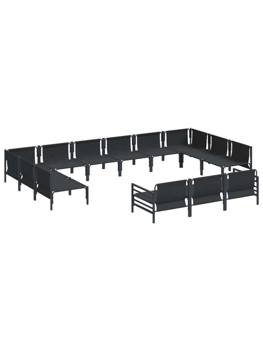 Dārza dīvānu komplekts 13 pcs antracīta tērauds