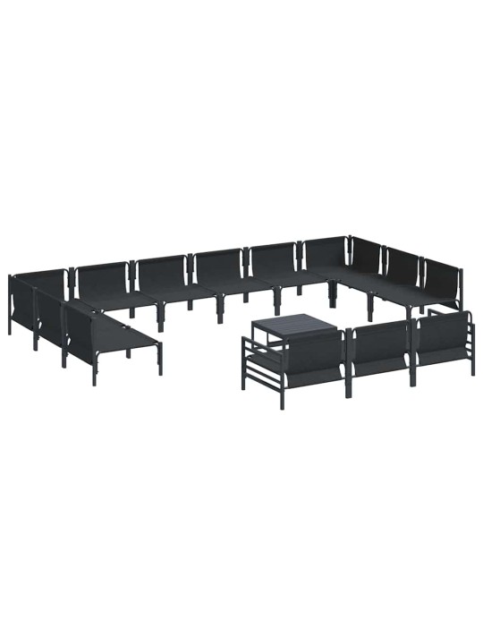 Dārza dīvānu komplekts 14 pcs antracīta tērauds
